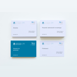 Business cards of the HEG-FR/HSW-FR